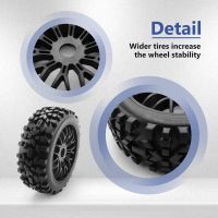 4Pc RC Wheels and Tyres with Hex 17mm Wheels Rims 1/8 Scale Off-Road Car for 1:8 RC On-Road Car