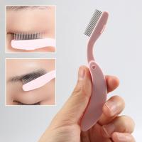 Folding Eyelash Curler Comb Lash Separator Mascara Lift Curl Metal Brush Mini Eyebrow Comb Makeup Tool