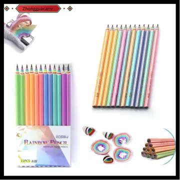 8pcs Rainbow Pencil, Wooden Colored Pencils Large Rainbow