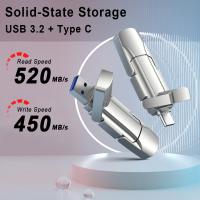 USB 3.2จัดเก็บข้อมูลแบบแข็ง1TB 512GB 256GB แฟลชไดร์ฟชนิด C USB 128GB เมกะไบต์/วินาที520ความเร็วสูงอ่านเขียน U Disk Gen2แฟลชไดรฟ์