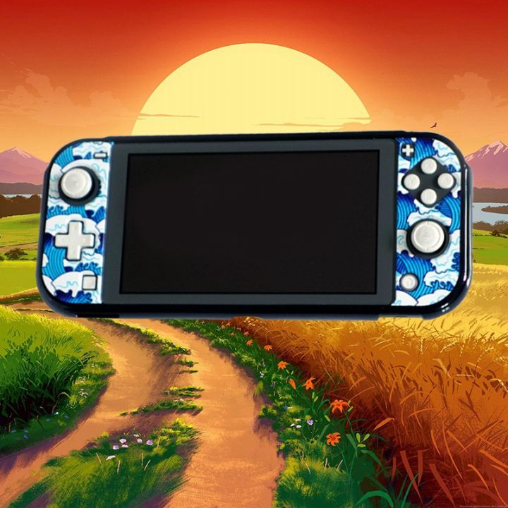 for-nintendo-switch-lite-protective-shell-full-cover-upper-and-lower-cover-painted-shell-sx-117-ukiyo-e-sea-waves