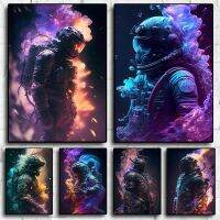 2023☼☬♚ Colorful The Universe Omnipresent Grim Reaper Poster Astronaut Psychedelic Mysterious Samurai Canvas Print Wall Art Room Decor