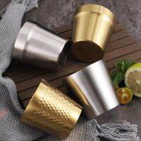 Restaurant beer glass Tea cup Hotel Catering anti falling cup Tumbler Fincan Korean 304 stainless steel double-layer water cup