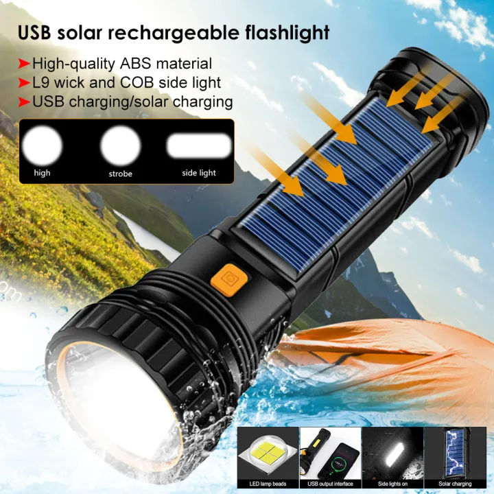 Solar charge flashlight