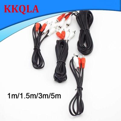 QKKQLA 2Rca Male To 2 Rca Male Cable Stereo Dual Audio Cable Av Cable For Dvd Tv Cd Sound Amplifier