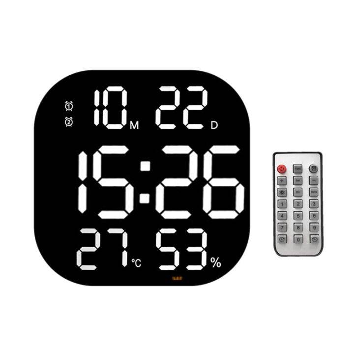 Large LED Digital Wall Clock Remote Control Temperature Date Week