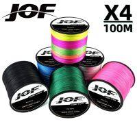 JOF 4 Strands Braided Fishing Line 100M 10LB-130LB Multifilament Super Tensile PE Braid Line Multicolor For Carp Fishing Wire Fishing Lines