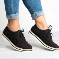 Plus Size Women Flat Hollow Platform Shoes Oxfords British Style Ladies Creepers Brogue Shoe For Female Lace Up Footwear Nice