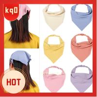 KQ0 แฟชั่น สีทึบ ที่คาดผม ผ้าพันคอสามเหลี่ยม ผ้าโพกหัวคาดศีรษะ ที่รัดผม ผ้าโพกหัว