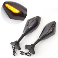 Carbon Motorcycle Front Back LED Turn Signal Integrated Mirrors for HONDA CBR 600RR 1000RR F3 F4 Yamaha FZ1 FAZER For SUZUKI