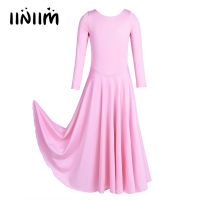 ๑✼ iiniim Kids Girls Dancewear Loose Fit Ballet Contemporary Dance Costumes Liturgical Tutu Dress Gymnastics Leotard Ballerina