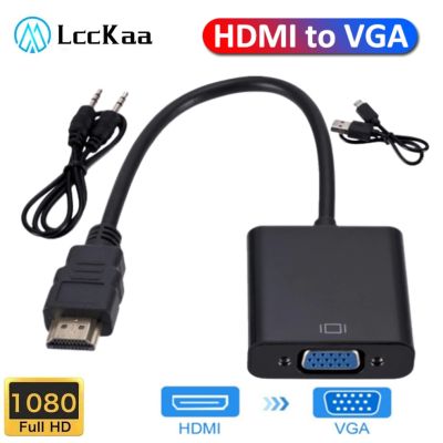 Kabel HD 1080P konverter HDMI ke VGA kabel HDMI dengan catu daya Audio HDMI pria ke VGA wanita untuk PS4 TV Box xbox TV Laptop
