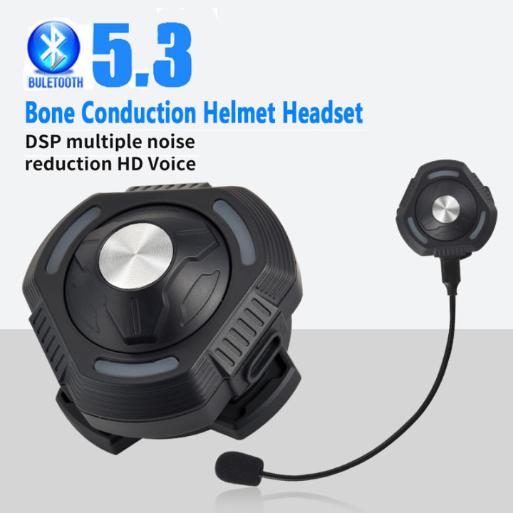 Bone Conduction Motorcycle Helmet Headphones Bluetooth 5.3 Stereo