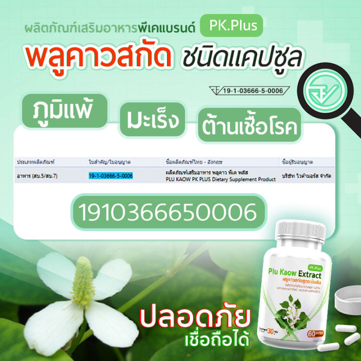 ส่งฟรี-ส่งไว-plu-kaow-pk-plus-ผลิตภัณฑ์เสริมอาหาร-พลูคาวสกัดชนิดแคปซูล-1แถม1-120-แคปซูล