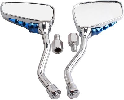 “：{}” Universal Motorcycle Scooter Chrome High Definition Skeleton Hands Claw Side Rear View Mirrors For Motorbike E-Bikes ATV With 10