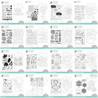 Christmas Halloween Birthday Words Past Blossom Cutting Dies Clear Stamps for Scrapbooking Paper Making Embossing Frame Card