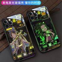 เคสโทรศัพท์กระจกเด็กหญิงเรียกแสงไฟ LED 2ดวงสำหรับ14 13 12 Pro Max Xr Xs Max 6 7 8ฝาหลังอัจฉริยะควบคุมด้วยเสียงได้