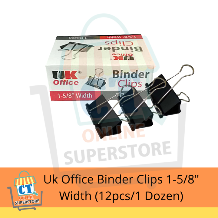 Binder Clips 15/8 inches Width (12pcs/1 Dozen) Lazada PH