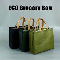 WENTIL กระเป๋าถือทนทานพร้อมที่จับสีเขียวฟ้า Eco ถุงใส่ของ Ecobag กระเป๋าโท้ทผ้าใยสังเคราะห์ถุงซานตา