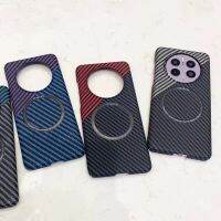 เคสโทรศัพท์คาร์บอนไฟเบอร์ของแท้สำหรับ Huawei Mate 30 40 50 Pro เคสห่อหุ้มเต็มตัวบางเคสชาร์จไฟได้ไร้สายแม่เหล็ก