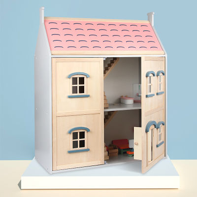 Spot parcel post New Wooden Childrens Simulation Small Furniture Doll House Boys and Girls Play House Play Double-Layer Castle Villa Toys