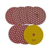 SHDIATOOL 7pcs 100mm 100 Diamod Dry Polishing Pads Sanding Sander Disc 4inch Resin Bond Diamond flexible Polishing Pads