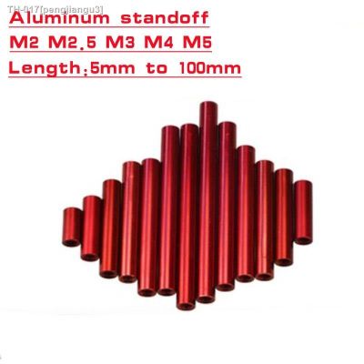 ☌ 2-10pcs/lot m3 red aluminum round standoff spacer studs m3x5/6/8/10/15/20/25/30/35/37/40/45/50/55/60/65/70/75/80/85/90/95/100