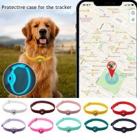 Pet Collar Airtag Tracker Collar Dog Cat Protective Tracking Collar Pet Neck Ring Collar Case Silicone Soft Anti-lost Adjustable