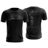Al 2023！New！Qassam PALESTINE HERO Black T-shirt Microfiber Shirt Bu Palestin High quality products （Freeprinting of names）