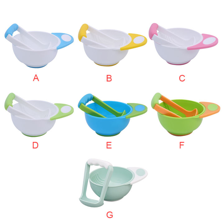 ชุดชามบดสำหรับเด็ก1-2-3ชุดที่บดอาหารทารกผักผลไม้ชามอาหารด้วยมือ