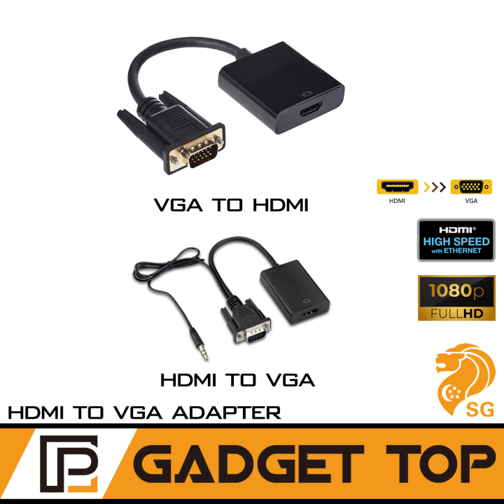 HDMI to VGA /VGA TO HDMI Converter with Audio HD Computer HDIM