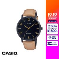 CASIO นาฬิกาข้อมือ CASIO รุ่น MTP-VT01BL-1BUDF สายหนัง สีดำ