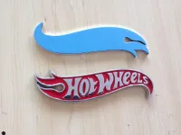 1pair Chrome red black blue yellow Hot Wheels Flames Emblem Badge Hot Rod, Mustang, Camaro