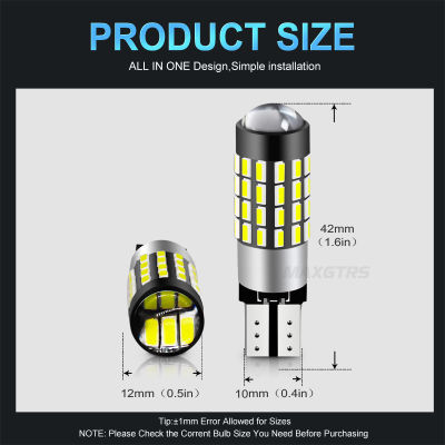 2x T10 LED W5W Canbus LED Bulb 194 168 54 SMD 3014 DRL Car Clearance Parking Width Interior Dome Light Reading Lamp Error Free