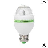 【♘COD Free Cas♘】 bu3797 E27/B22 Ledที่มีสีสันไฟดิสโก้เปลี่ยนสีหมุนโปรเจกเตอร์เลเซอร์ขนาดเล็กหลอดไฟสำหรับดีเจดิสโก้Stage Xmas Party Lighting