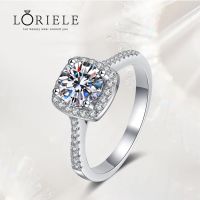 LORIELE Lab Moissanite แหวนแต่งงานสเตอร์ลิงสำหรับผู้หญิง VVS เพชรยอดเยี่ยมรัศมีหมั้น S เครื่องประดับเงิน