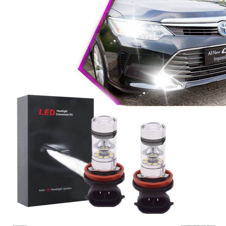 new-หลอดไฟตัดหมอก-led-6000k-80w-สีขาว-สําหรับ-toyota-camry-2007-2014-2-ชิ้น