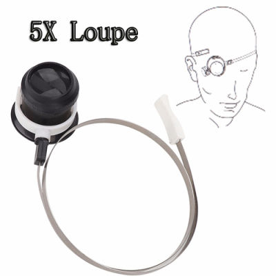 5X Loupe สำหรับช่างซ่อมนาฬิกาเครื่องประดับแว่นขยายเลนส์แว่นตานาฬิกาซ่อมเครื่องมือแว่นขยายตา Headband นาฬิกาซ่อมอุปกรณ์เสริม