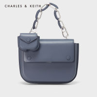 CHARLES and KEITH CK2-51210004 กระเป๋าใส่หูฟังสำหรับสตรีพร้อมกระเป๋าทรงสี่เหลี่ยมขนาดเล็กแบบถือสายเดียว