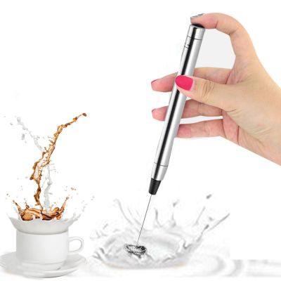 ℗✆❧ Mini Milk Frother Handheld Electric Foam Maker Battery Operated Stainless Steel Drink Mixer Blender for Cappuccino Hot Chocolate