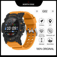 NORTH EDGE G02สมาร์ทวอท์ช GPS สำหรับผู้ชายหน้าจอสัมผัสเต็มรูปแบบหลากสีเลือกได้มาตรระดับความสูงบารอมิเตอร์เข็มทิศการสนับสนุนสำหรับบลูทูธ Calls IP67กันน้ำ