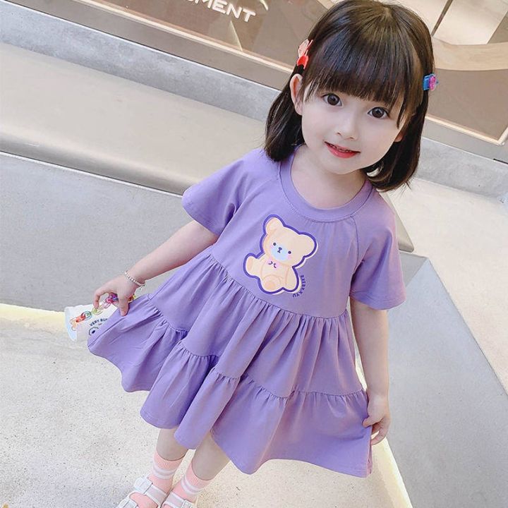 2023-new-girls-summer-cute-dress-western-style-childrens-short-sleeve-baby-girl-skirt-korean-princess-dress-trendy-vld6