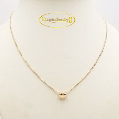 Inspire Jewelry , ชุดเซ็ท สร้อยคอ หัวใจ งาน design หุ้มทองแท้ 18K ขนาด 18 นิ้ว (สามารถปรับขนาดได้ 16-18 นิ้ว) พร้อมกล่องทอง