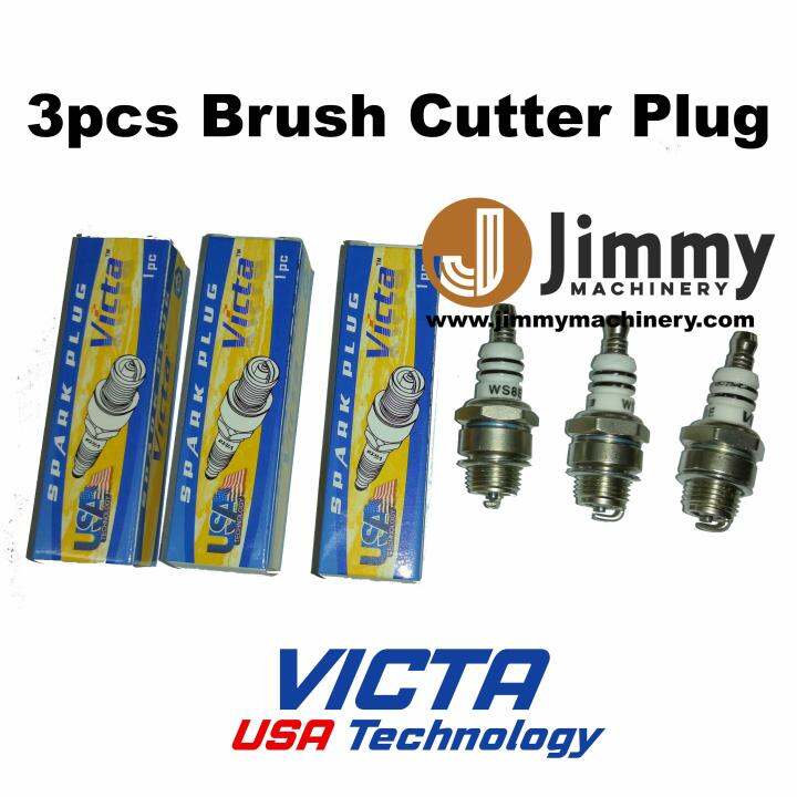 3pcs VICTA Spark Plug TwoStroke Lawn Mower Brush Cutter Chain Saw
