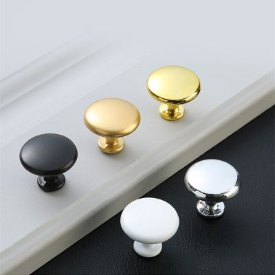 ☌▧ Aluminum alloy solid round single hole handle gold mushroom kitchen cabinet drawer knobs and handles for furniture