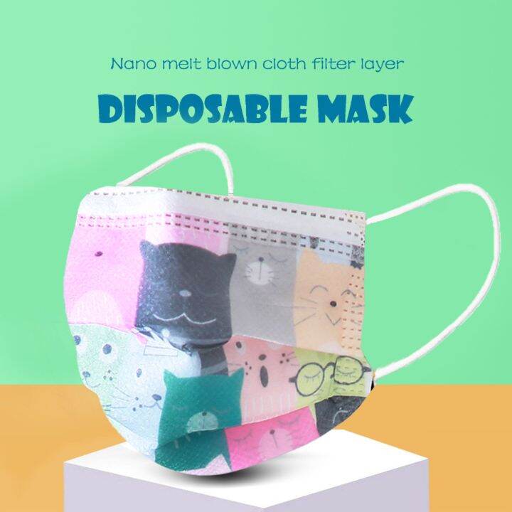 50ชิ้นเด็กหน้ากากทิ้งสวมหน้ากากฮาโลวีนคอสเพลย์การ์ตูน-mondmasker-สามชั้นใบหน้าหน้ากากระบายอากาศ-mascarillas-mondkapjes