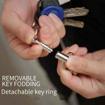 guliang630976 พวงกุญแจสีเงินถอดได้แบบคู่พวงกุญแจที่ถอดออกได้