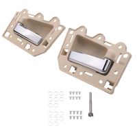 2Pcs Rear Left &amp; Right Inside Interior Door Handle Set for 2005-2011 Jeep Grand Cherokee Beige &amp; Chrome