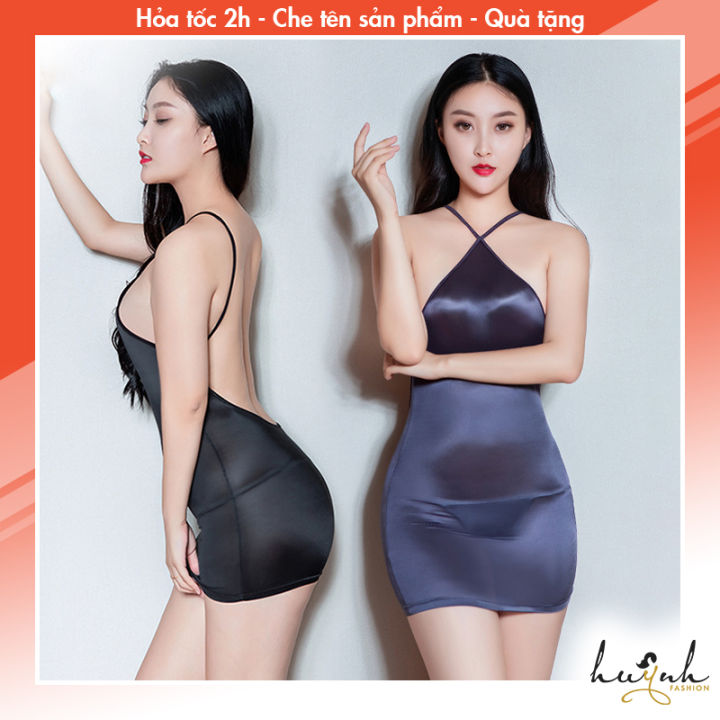 Váy Ngủ Ôm Body Sexy Cổ Yếm Hở Lưng Gợi Cảm - N79 | Lazada.vn