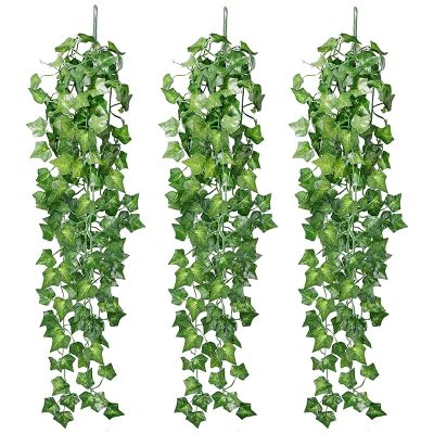 3 Pieces Artificial Hanging Ivy Vine 2.95 Feet Artificial Hanging Plants Wall Greenery for Indoor Outside Home Garden